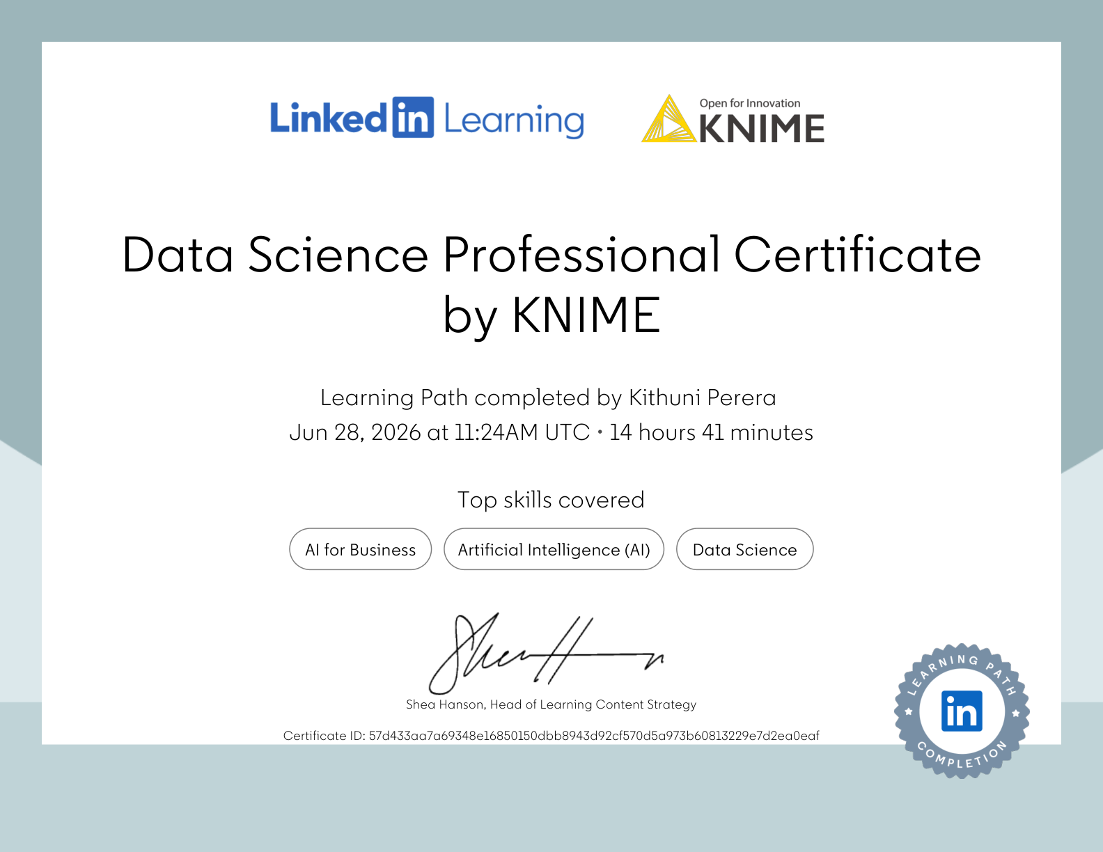 Data Science Professional Certificate by KNIME