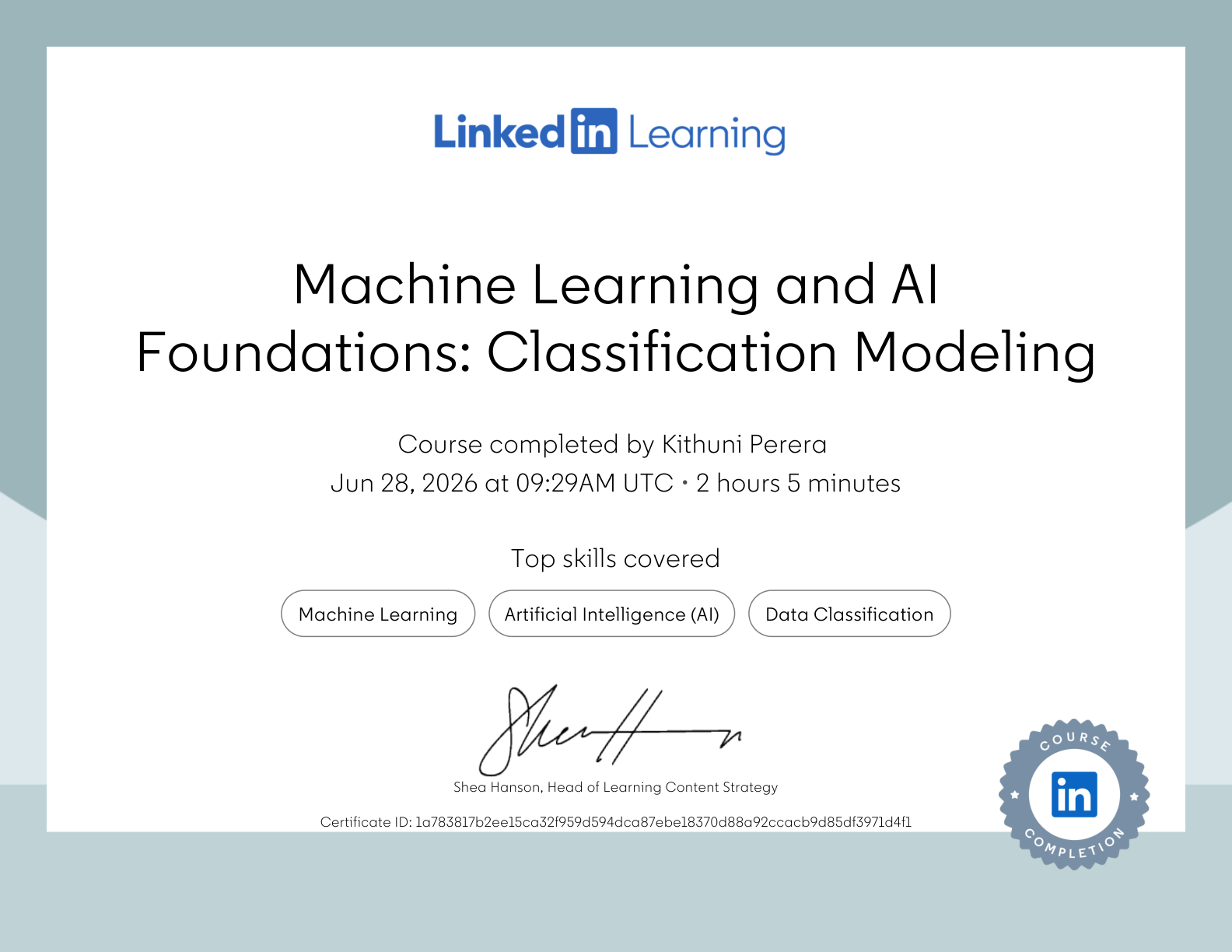 Machine Learning and AI Foundations Classification Modeling